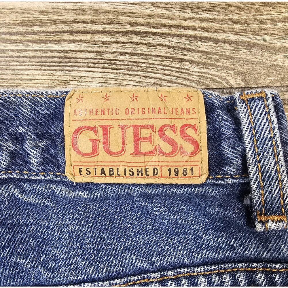 Vintage GUESS Jeans Bootleg Denim Womens Sz 28 Blue Fade 90s Y2K Retro - Picture 11 of 11